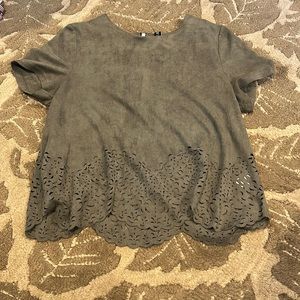 Suede dark green shirt